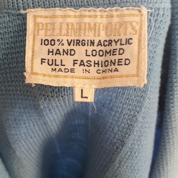 Vintage baby blue cardigan with collar - Picture 8 of 8